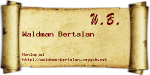 Waldman Bertalan névjegykártya